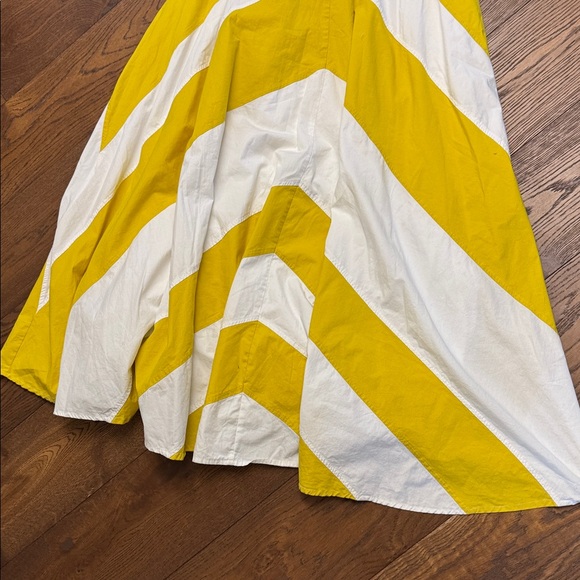 Eshatki Yellow/a white Chevron Maxi Dress size XL - Picture 3 of 5